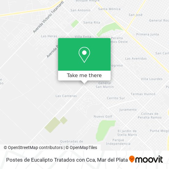 Mapa de Postes de Eucalipto Tratados con Cca