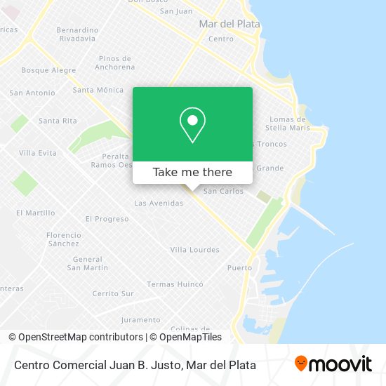 Mapa de Centro Comercial Juan B. Justo