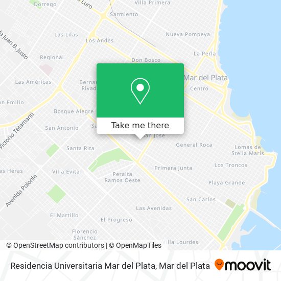 Mapa de Residencia Universitaria Mar del Plata
