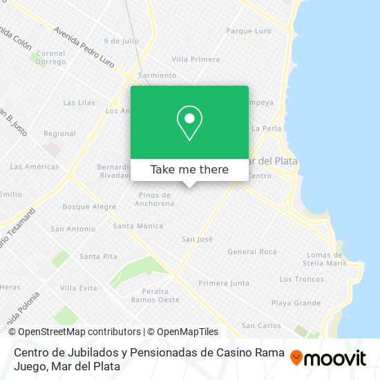 Mapa de Centro de Jubilados y Pensionadas de Casino Rama Juego