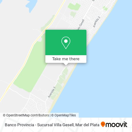 Mapa de Banco Provincia - Sucursal Villa Gesell
