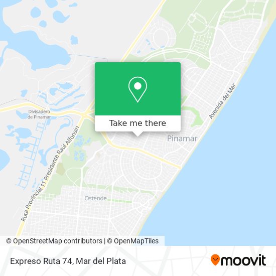 Mapa de Expreso Ruta 74