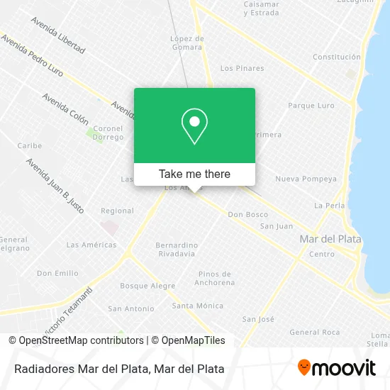 Radiadores Mar del Plata map