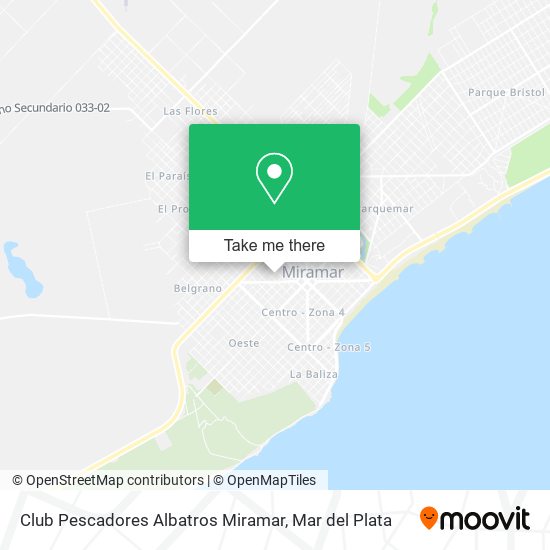 Mapa de Club Pescadores Albatros Miramar