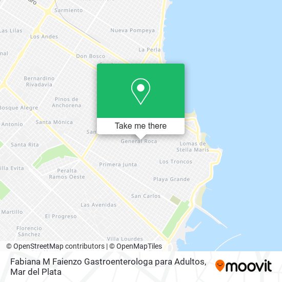 Mapa de Fabiana M Faienzo Gastroenterologa para Adultos