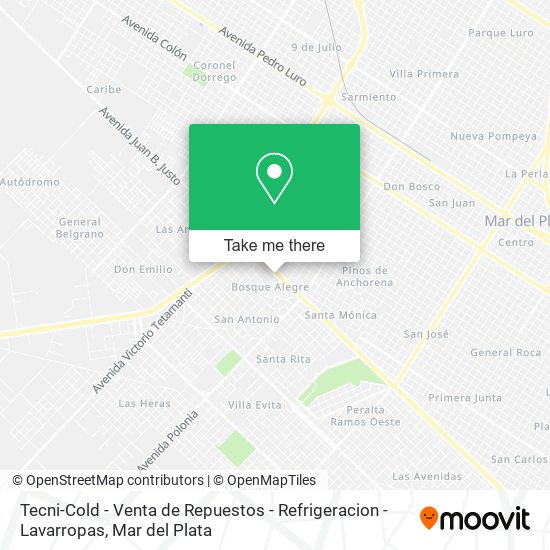 Mapa de Tecni-Cold - Venta de Repuestos - Refrigeracion - Lavarropas