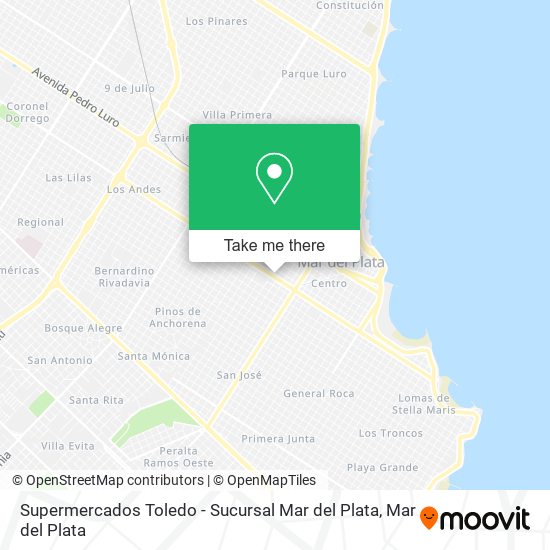 Mapa de Supermercados Toledo - Sucursal Mar del Plata