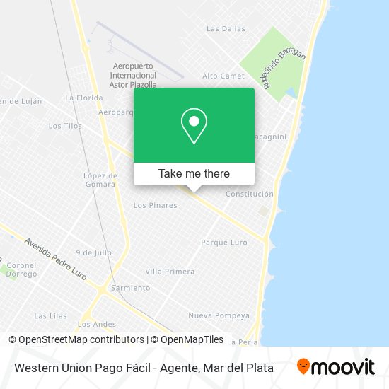 Mapa de Western Union Pago Fácil - Agente