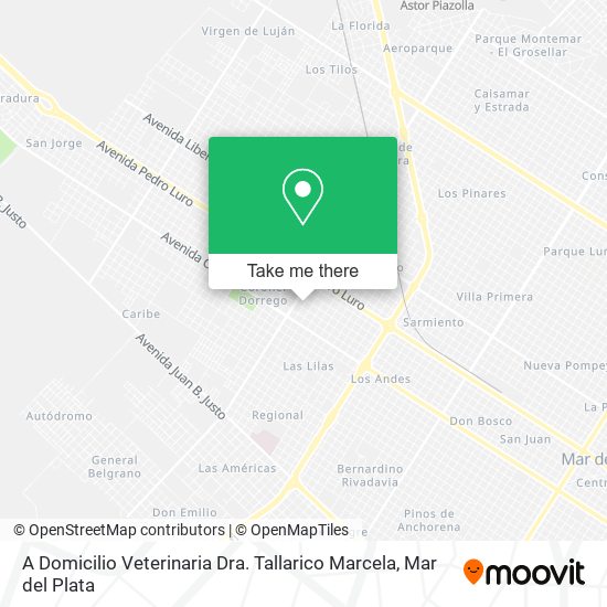 A Domicilio Veterinaria Dra. Tallarico Marcela map