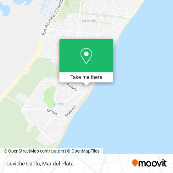 Ceviche Cariló map