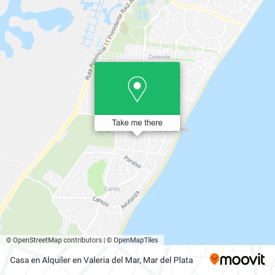 Casa en Alquiler en Valeria del Mar map