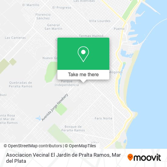 Asociacion Vecinal El Jardín de Pralta Ramos map