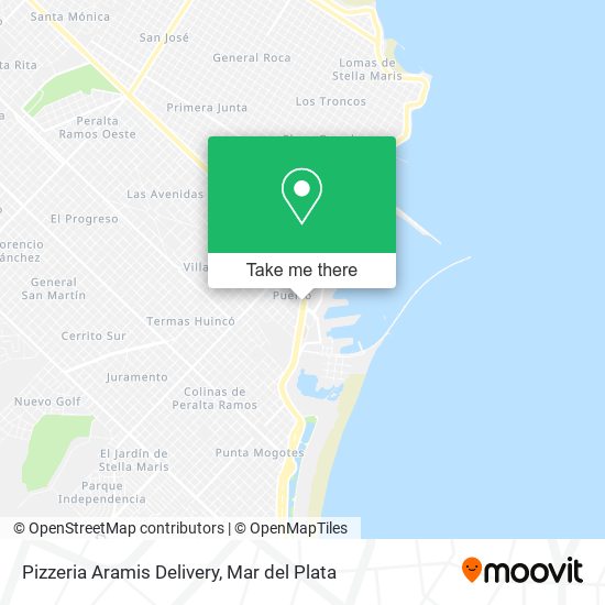 Pizzeria Aramis Delivery map