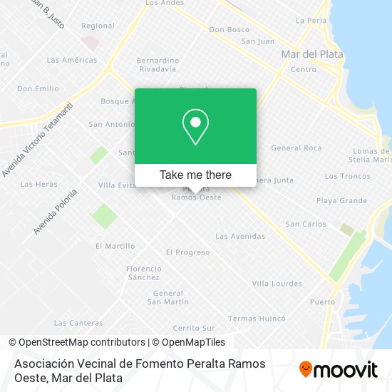 Asociación Vecinal de Fomento Peralta Ramos Oeste map