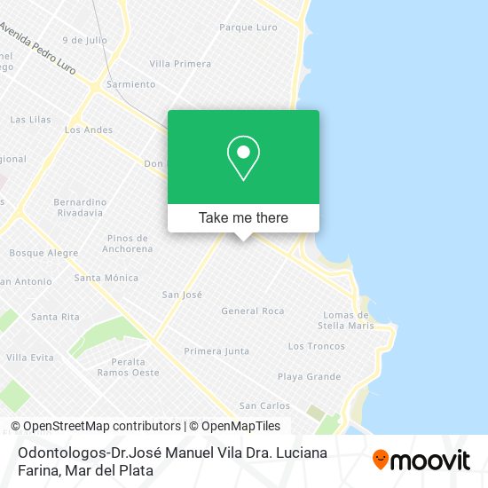 Odontologos-Dr.José Manuel Vila Dra. Luciana Farina map