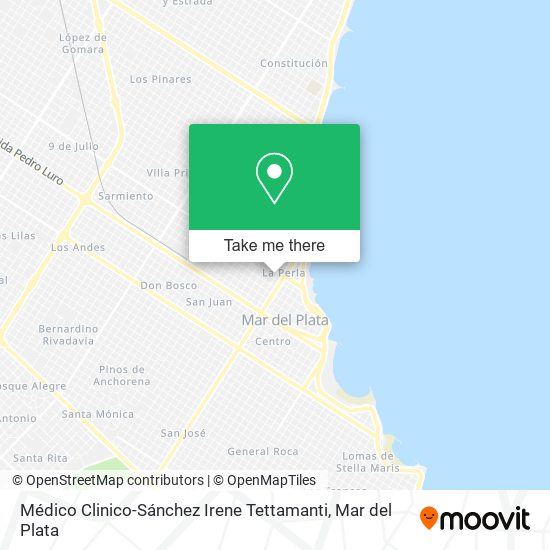 Mapa de Médico Clinico-Sánchez Irene Tettamanti