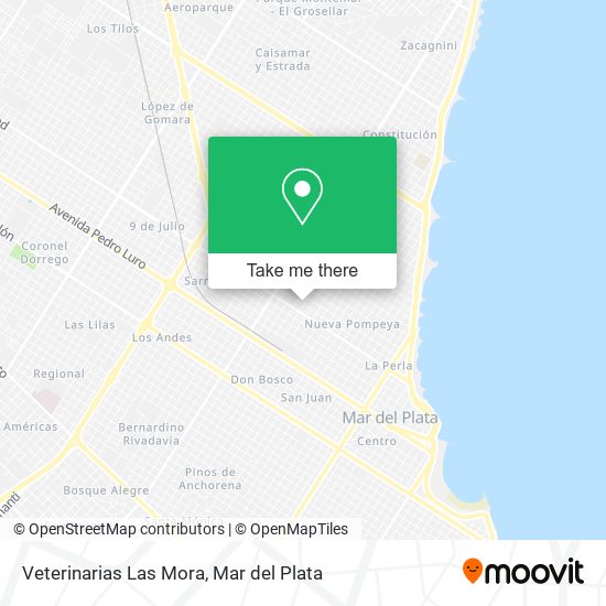 Veterinarias Las Mora map