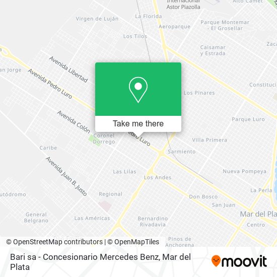 Bari sa - Concesionario Mercedes Benz map
