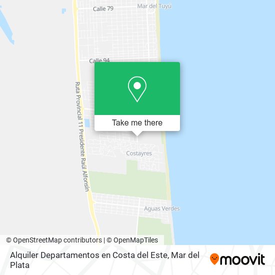 Alquiler Departamentos en Costa del Este map