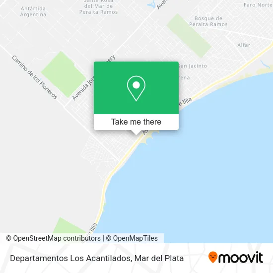 Departamentos Los Acantilados map