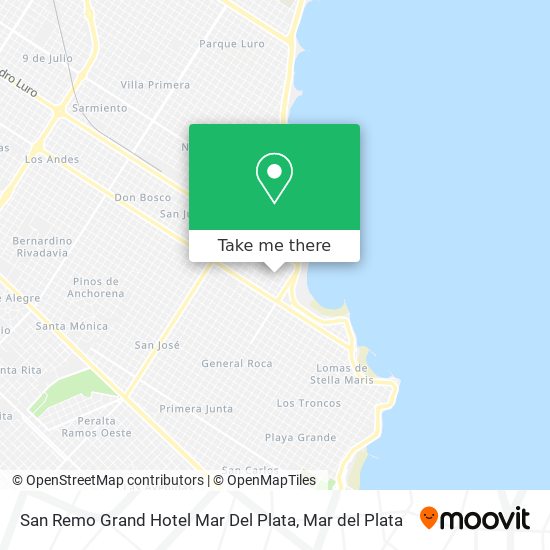 Mapa de San Remo Grand Hotel Mar Del Plata