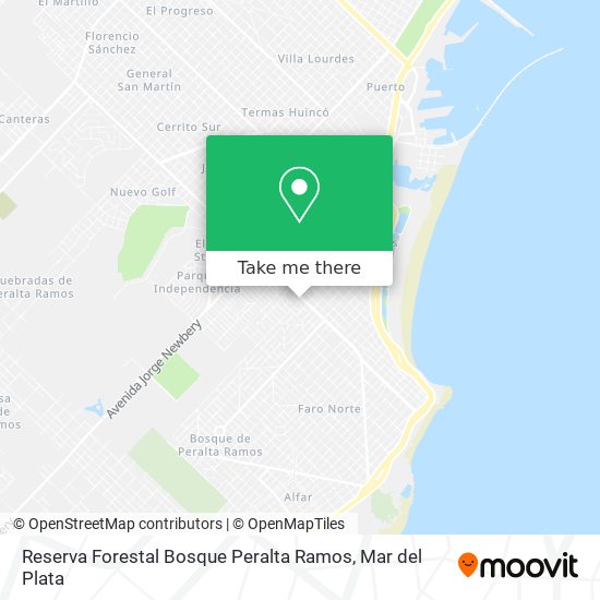 Mapa de Reserva Forestal Bosque Peralta Ramos