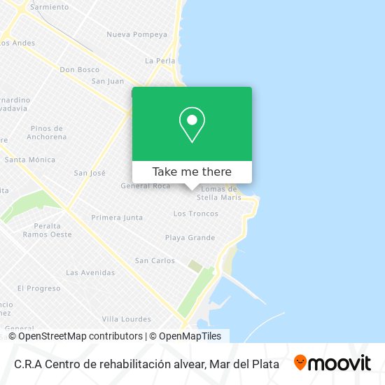 Mapa de C.R.A Centro de rehabilitación alvear