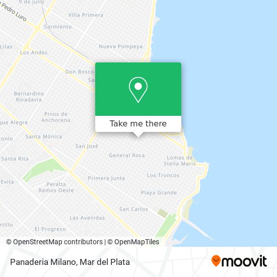 Mapa de Panaderia Milano