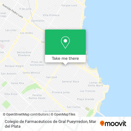 Colegio de Farmacéuticos de Gral Pueyrredon map