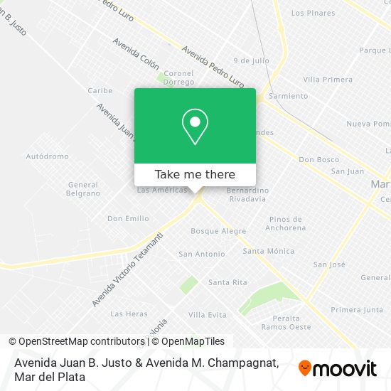 Mapa de Avenida Juan B. Justo & Avenida M. Champagnat