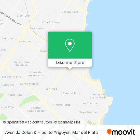 Avenida Colón & Hipólito Yrigoyen map