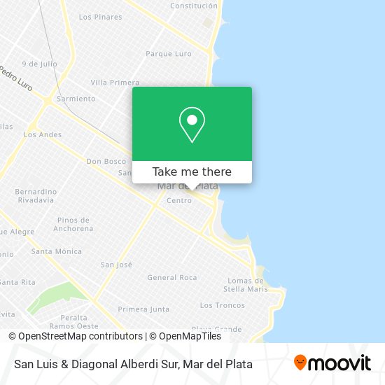 Mapa de San Luis & Diagonal Alberdi Sur