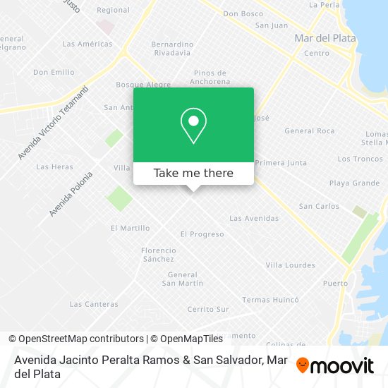 Avenida Jacinto Peralta Ramos & San Salvador map