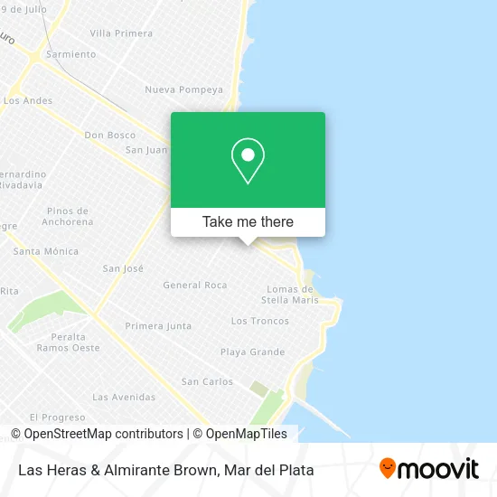 Las Heras & Almirante Brown map