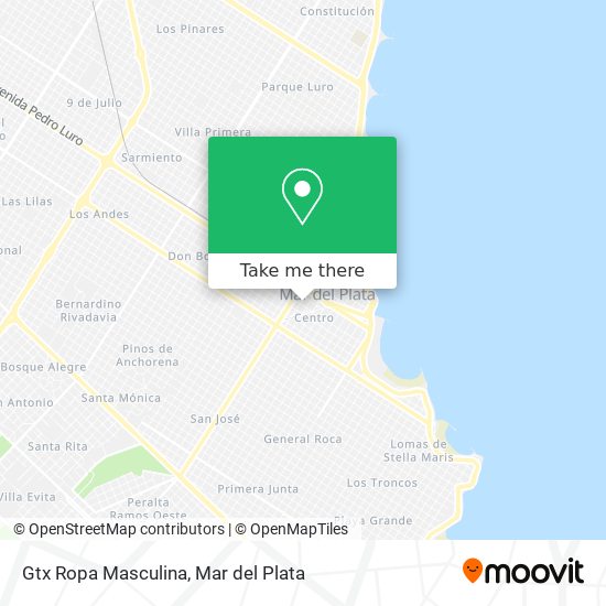 Mapa de Gtx Ropa Masculina