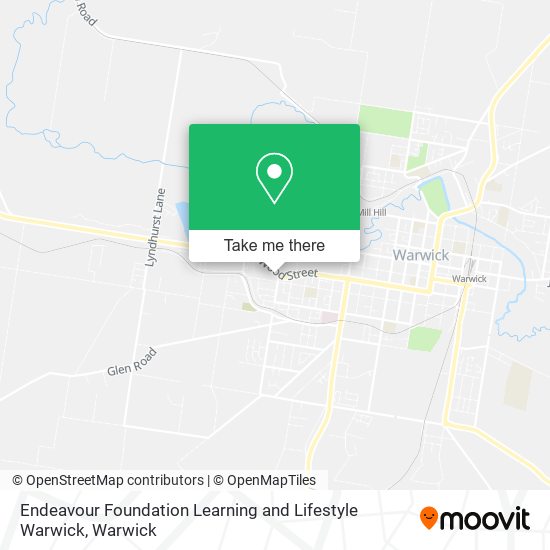 Endeavour Foundation Learning and Lifestyle Warwick map