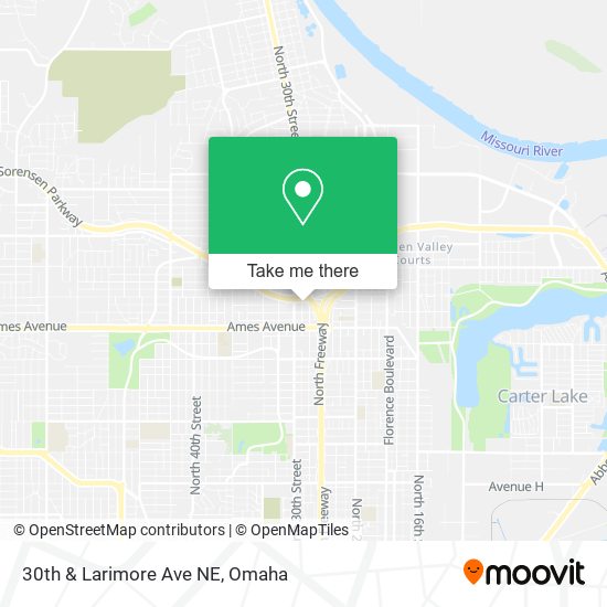 How to get to 30th & Larimore Ave NE in Omaha by Bus?