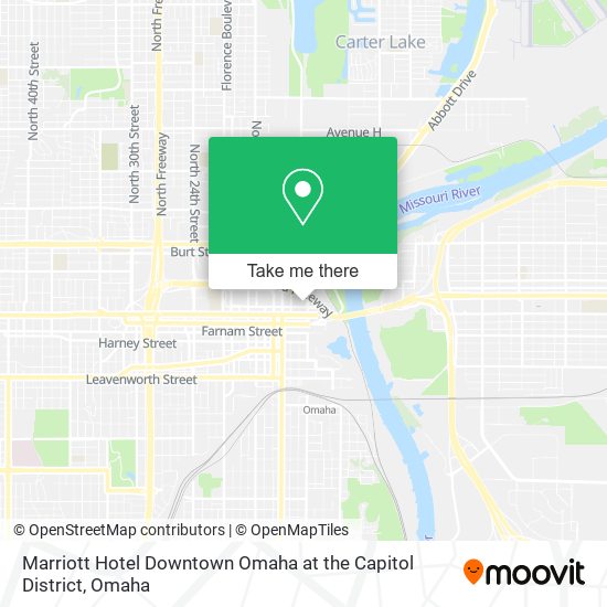 Marriott Hotel Downtown Omaha at the Capitol District map
