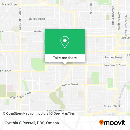 Cynthia C Russell, DDS map
