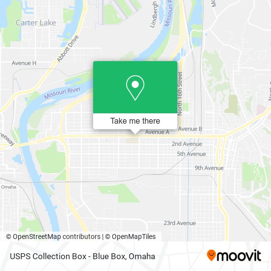 Mapa de USPS Collection Box - Blue Box