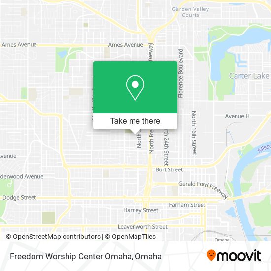 Mapa de Freedom Worship Center Omaha