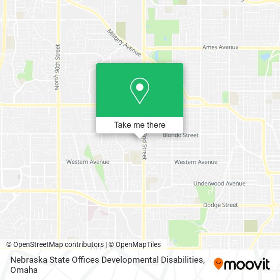 Nebraska State Offices Developmental Disabilities map