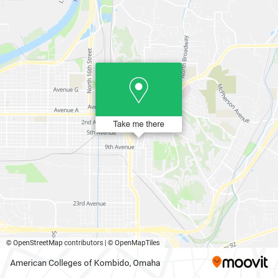 American Colleges of Kombido map