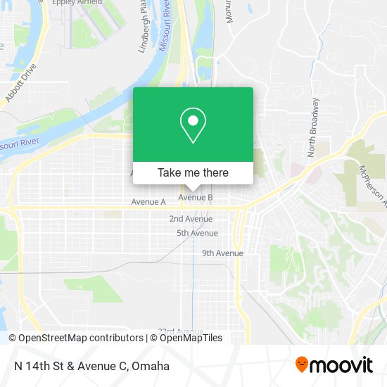 N 14th St & Avenue C map