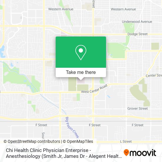 Chi Health Clinic Physician Enterprise - Anesthesiology map