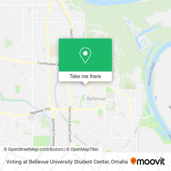 Voting at Bellevue University Student Center map