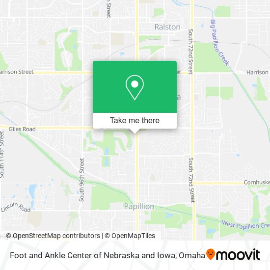 Mapa de Foot and Ankle Center of Nebraska and Iowa