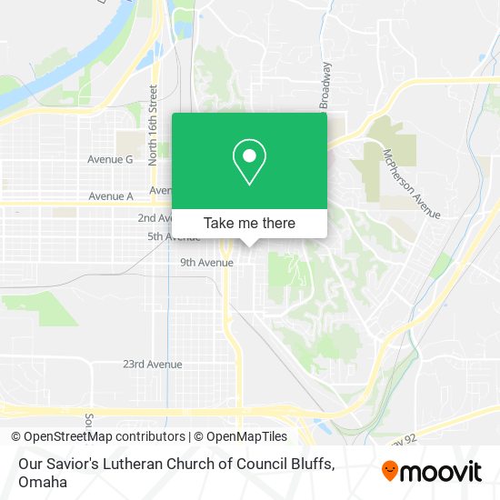 Our Savior's Lutheran Church of Council Bluffs map