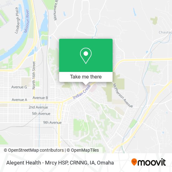 Mapa de Alegent Health - Mrcy HSP, CRNNG, IA