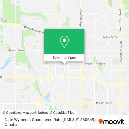 Mapa de Nate Wymer at Guaranteed Rate (NMLS #1560649)